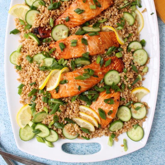 Salmon with Toasted Sesame Farro