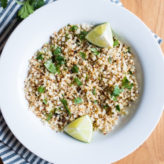 Sheet Pan Lime Cauliflower Rice