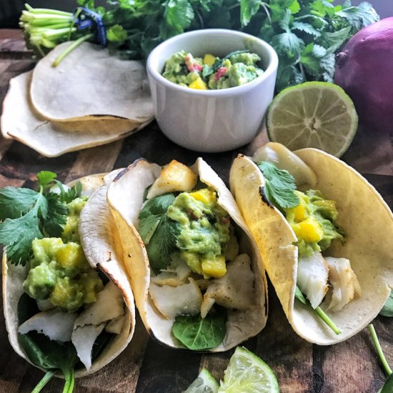 Baked Cod Fish Tacos With Guacamole