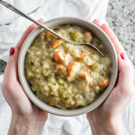 creamy mixed rice soup