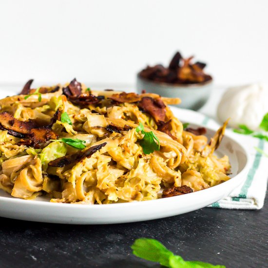 Linguine + garlicky Cabbage Sauce