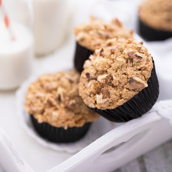 Peanut tahini and walnut cupcakes