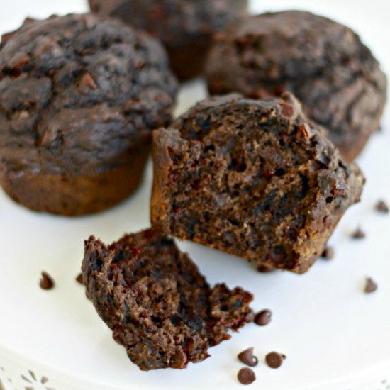 Chocolate Fruit & Veggie Muffins