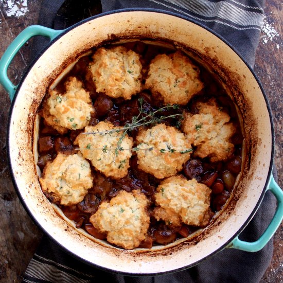 Beef Stew w Cheddar & Herb Dumpling