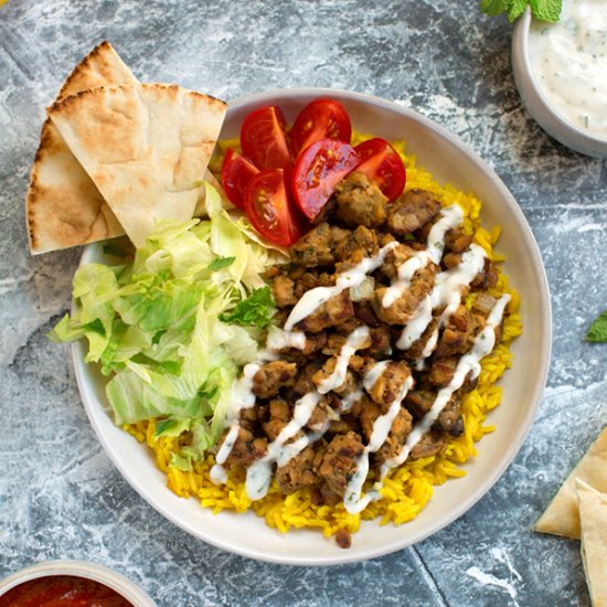 Halal Cart Tempeh Platter