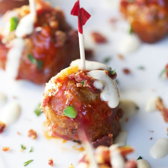 Honey Barbecue Bacon Meatballs