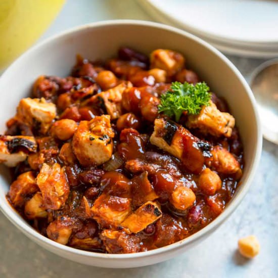 BBQ Chicken Chickpea Chili