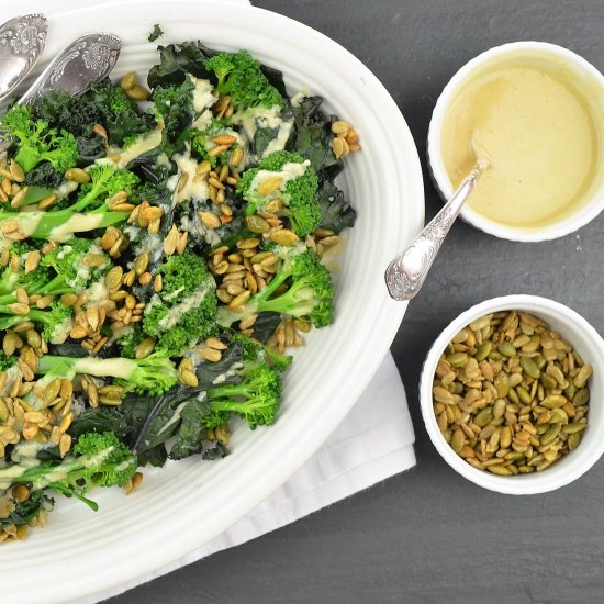 Winter Greens with Tahini Dressing