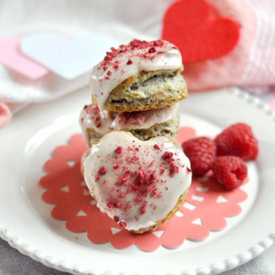 Mini Heart Raspberry Scones