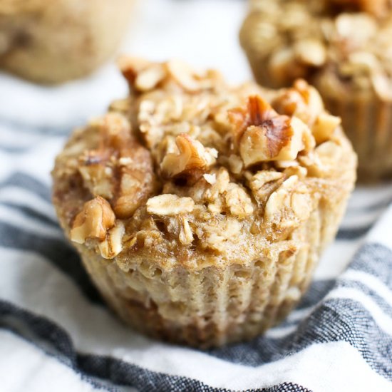 Banana Nut Baked Oatmeal Muffins