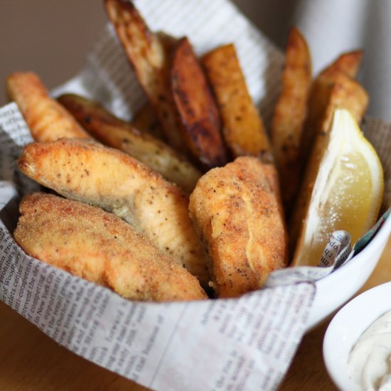 Gluten-Free Salmon Fish & Chips