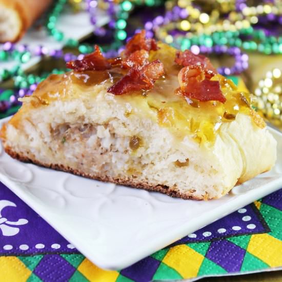 Boudin Stuffed King Cake