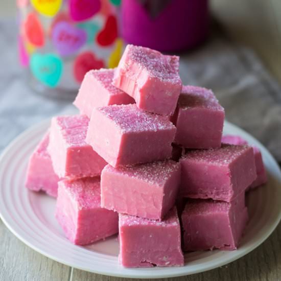 Pink White Chocolate Fudge