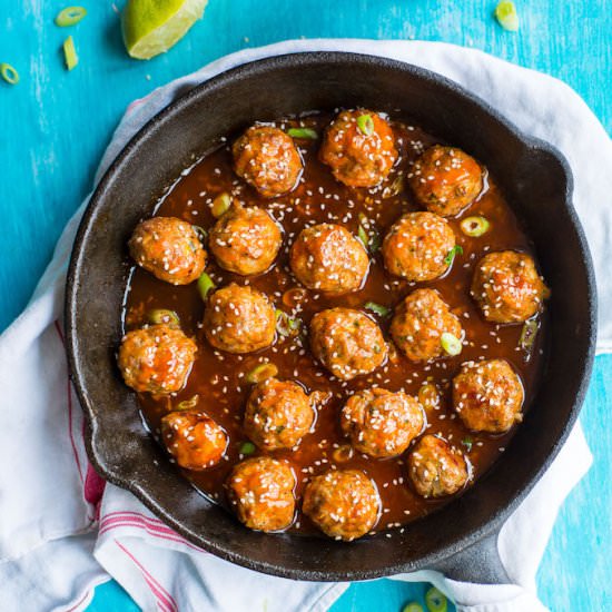 Honey Sriracha Turkey Meatballs