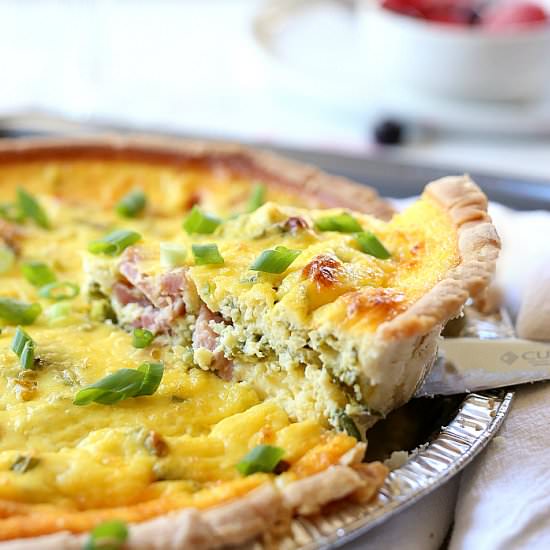 Healthy Kale Ham Yogurt Quiche