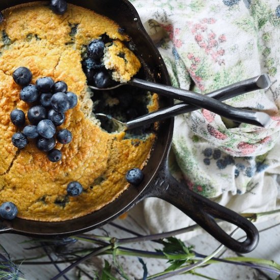 Coconut Blueberry Skillet Bread