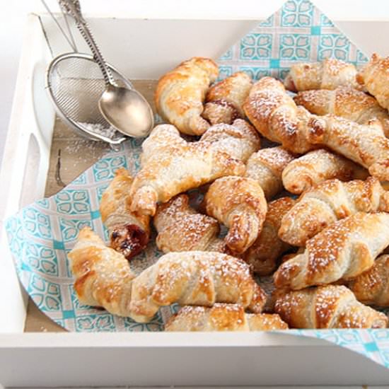 Rose Jam Puff Pastry Croissants