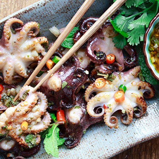 Grilled Baby Octopus with Nuoc Cham