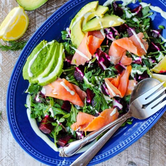 Smoked Salmon & Roasted Beets Salad