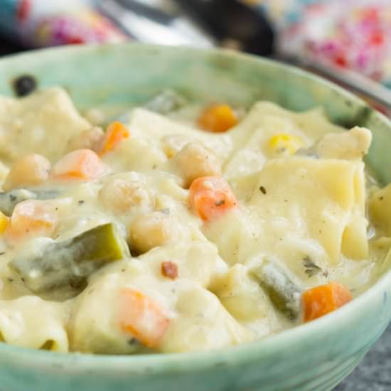 Chicken Pot Pie Lasagna Soup