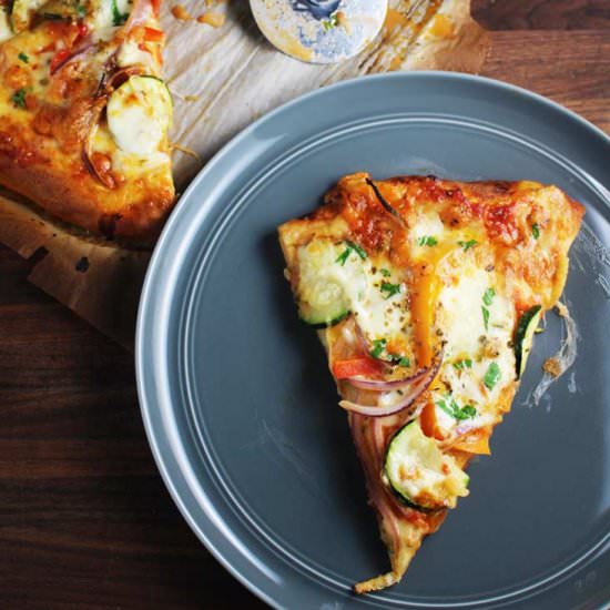 Veggie Pizza with Homemade Crust