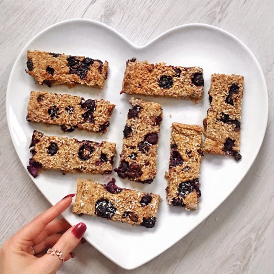 Blueberry and Coconut Oat Flapjack