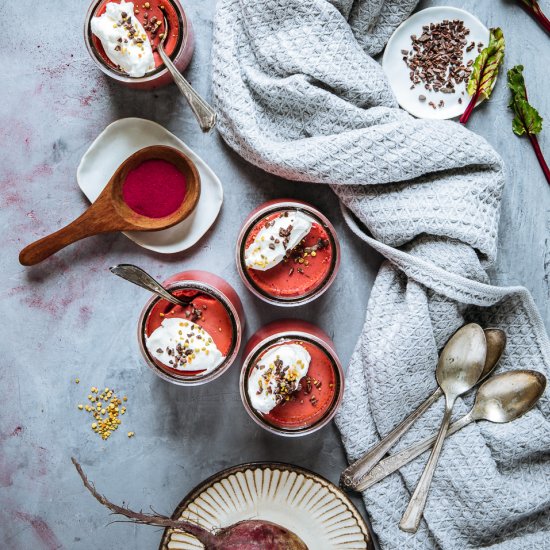 Beet Pots de Crème w/ Crème Fraîche