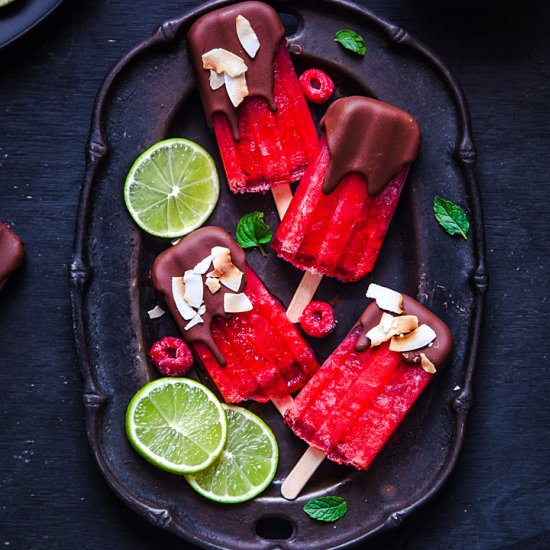 Raspberry Choc Probiotic Popsicle