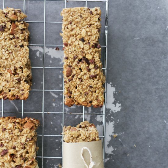 Banana + Almond Butter Granola Bars