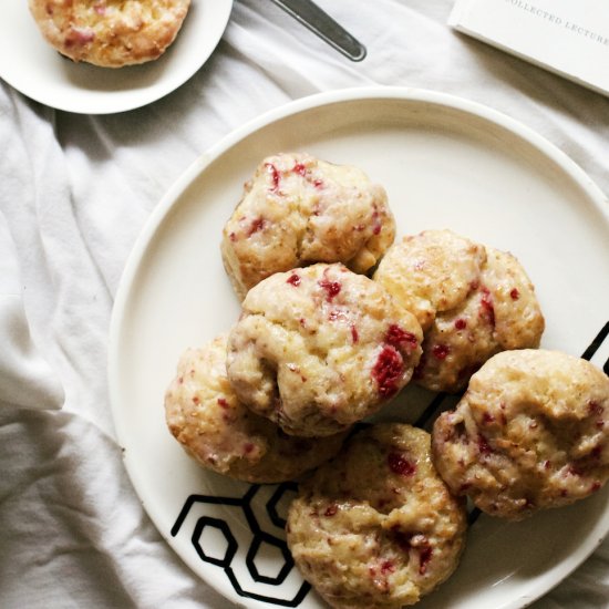 Honey-Glazed Raspberry Lemon Scones