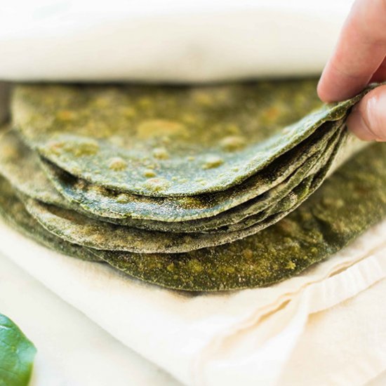 4 Ingredient Spinach Tortillas