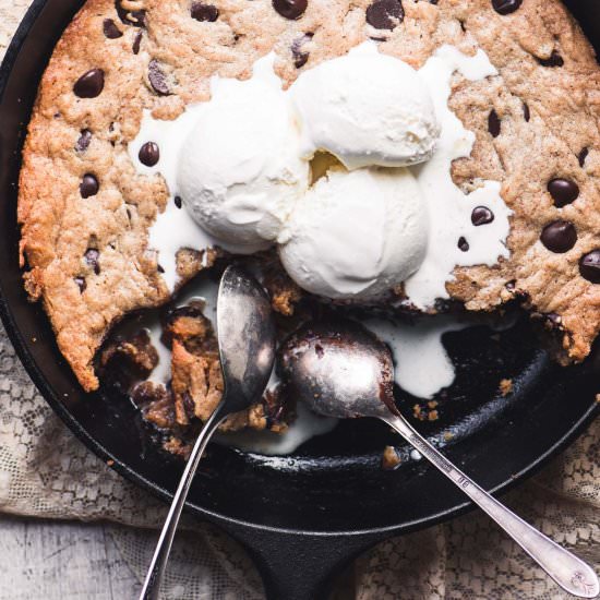 Almond Butter Skillet Blondies