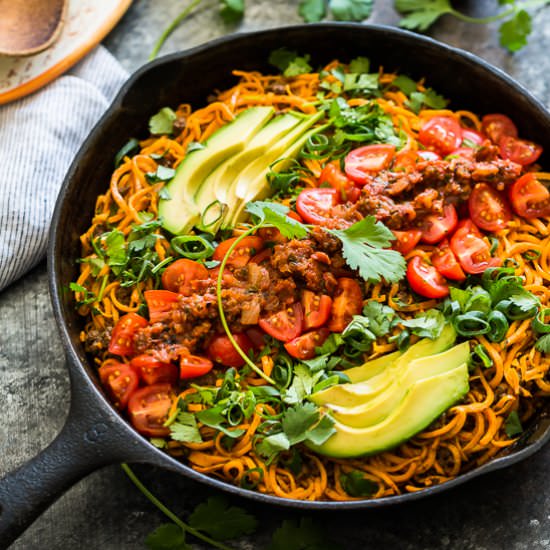 Taco Sweet Potato Noodle Bowls