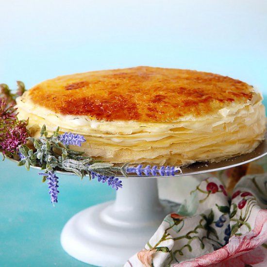 Crème Brûlée Mille Crêpe Cake