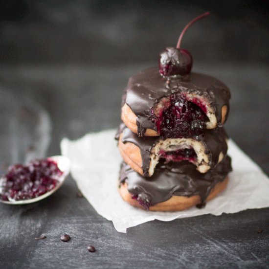 Bordeaux cherry filled doughnuts