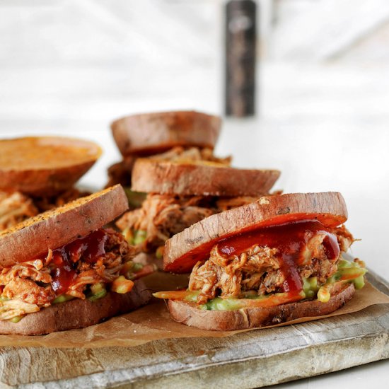 Whole 30 BBQ Pulled Chicken Sliders