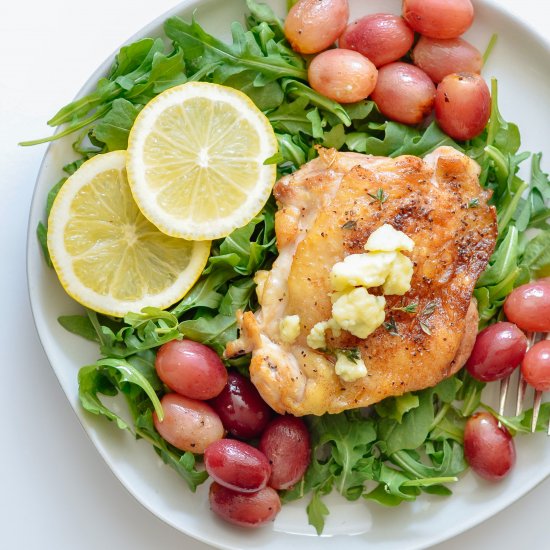 One Skillet Grape Chicken Thighs