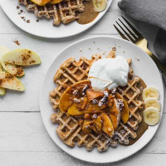 Waffles with Cinnamon Apples