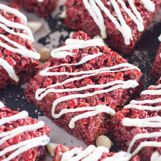 Red Velvet Rice Krispie Treats