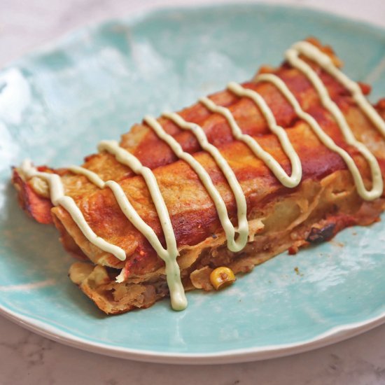 Vegan Enchiladas with Cashew Crema