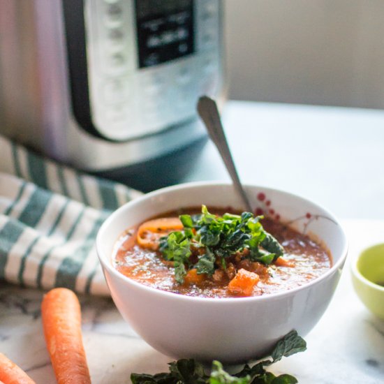 Instant Pot Tomato Hamburger Soup