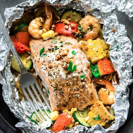 Mediterranean Salmon Foil Packets