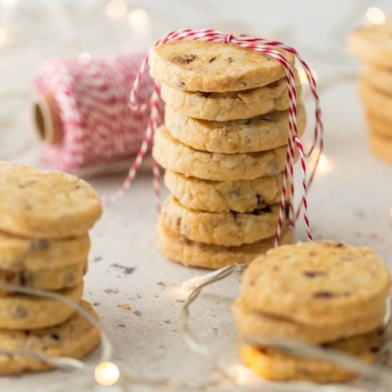 Orange Cranberry Shortbread Cookies