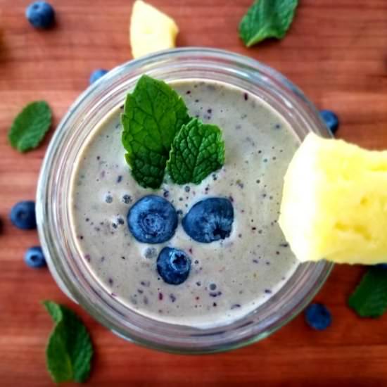 Blueberry Pineapple Mint Smoothie