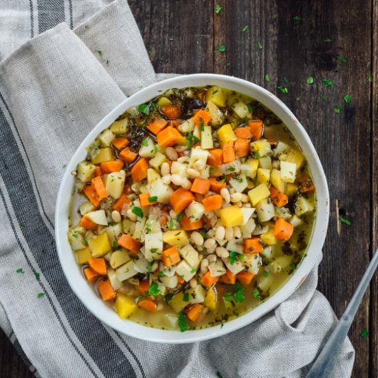 White Bean Root Vegetable Soup