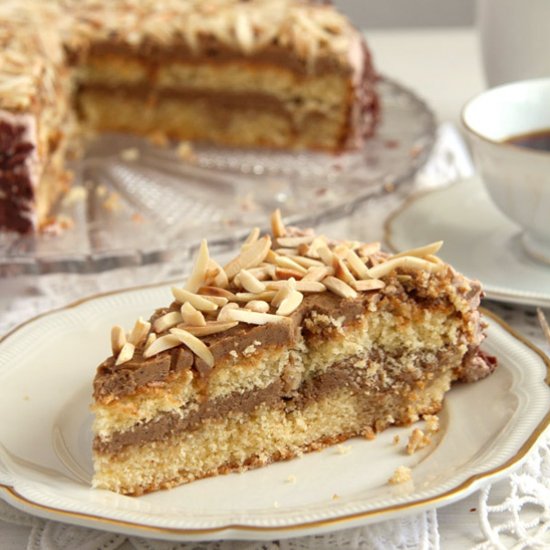 Almond Cake with Coffee Butercream