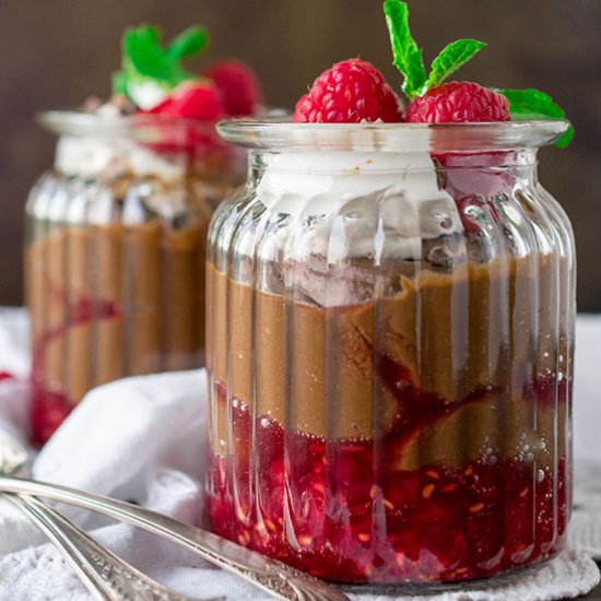 Raspberry Chocolate Avocado Mousse