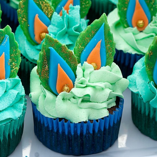 Peacock Cupcakes