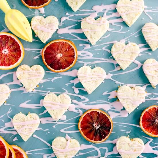 Blood Orange Shortbread Cookies