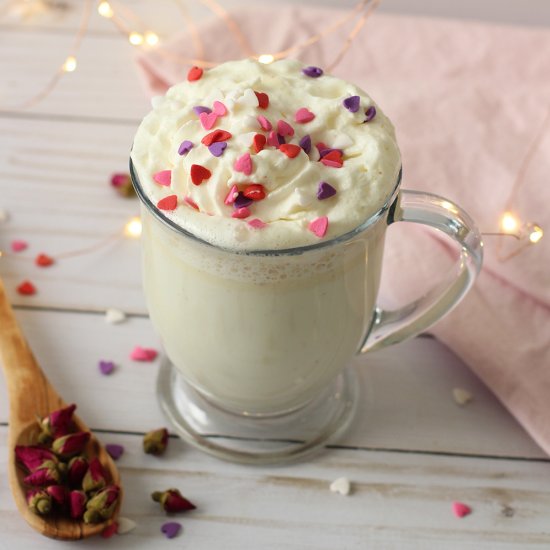 Rose white hot chocolate